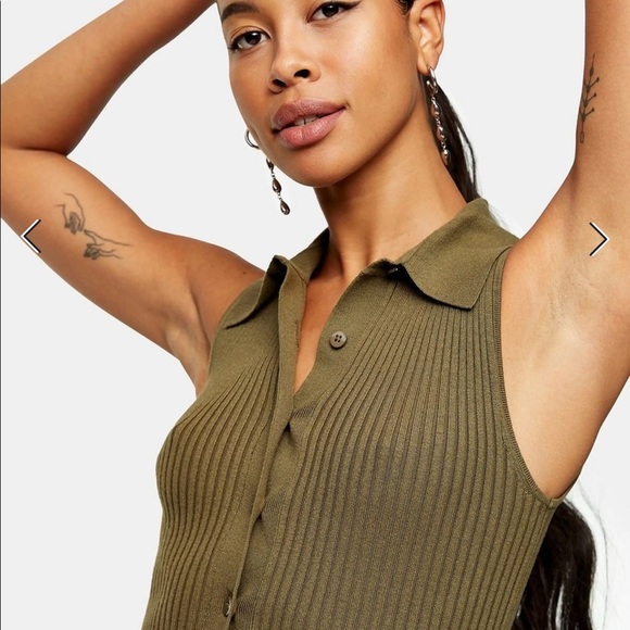 NWT Topshop Button Down Knit Polo - Picture 4 of 7